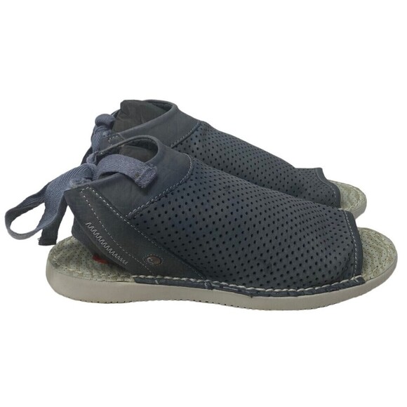 NEW Softinos By FLY London Women's Size 5 Leather Tie-Back Sandals Navy 36EU NIB - Picture 1 of 9